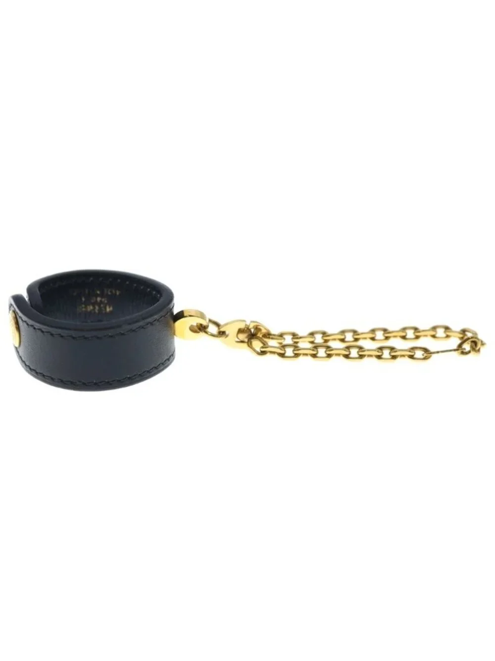 Hermes Leather Chain Glove Holder Black Gold Gloves
